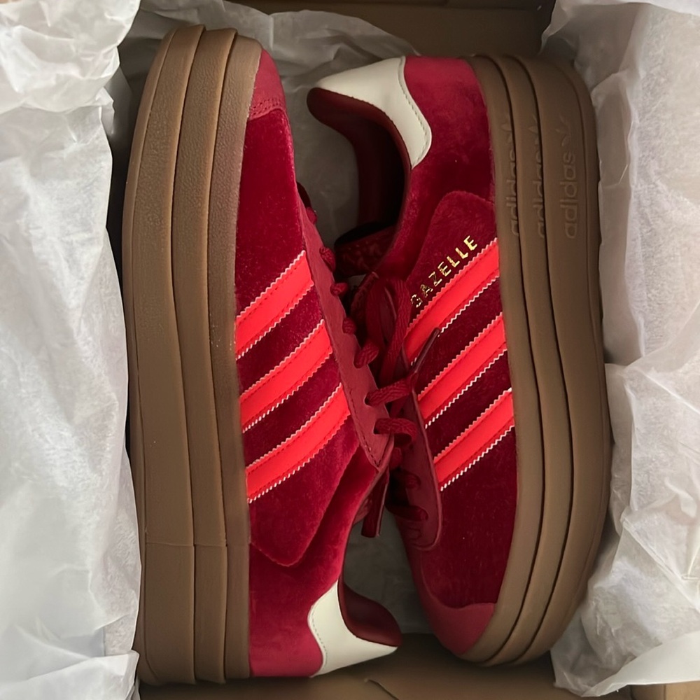 Women’s velvet red adidas